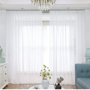 White sheer curtain